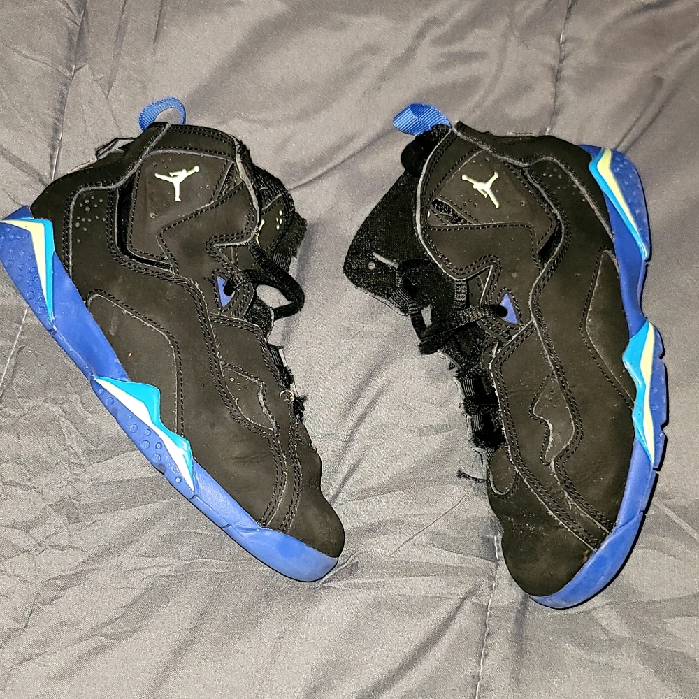 Jordan True Flight Black/Barely Volt-Hyper Royal 13.5